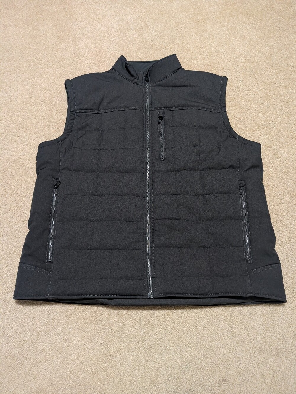 KUHL Men's Black Quilted Puffer Vest Full Zip Pockets 3XL Big & Tall